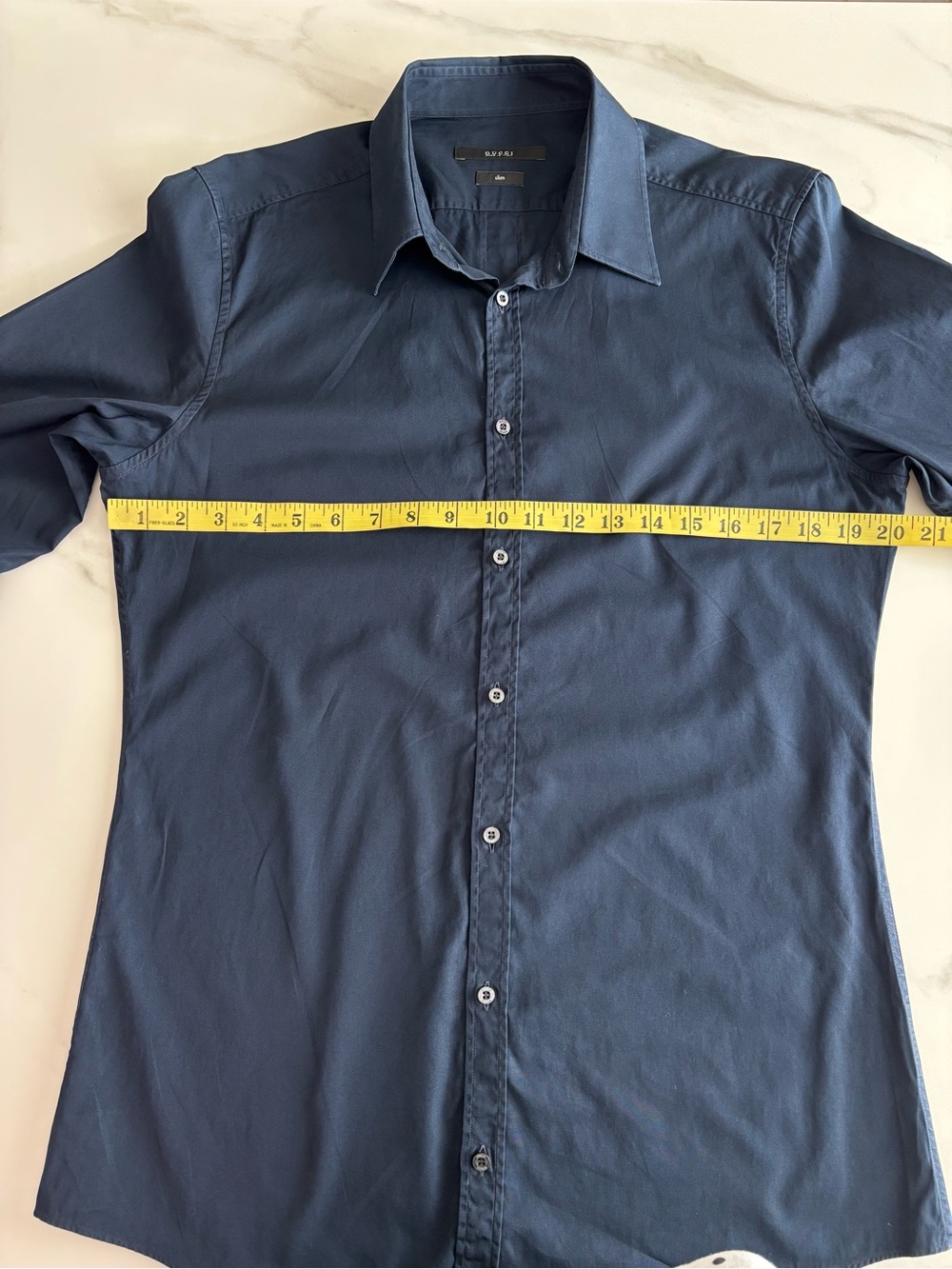 Gucci Men's Dark Blue Button-Front Dress Shirt 40 15 3/4 - Picture 6 of 16